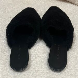 Jenni Kayne Black Fuzzy Mules